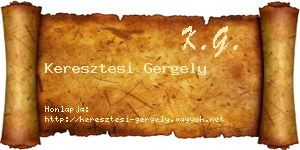 Keresztesi Gergely névjegykártya